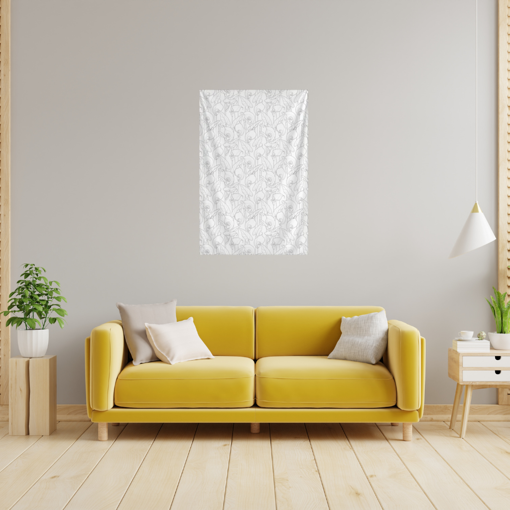 Calla Lily Sketch Wall Tapestry