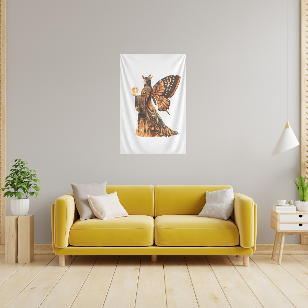 Monarch Butterfly Winged Goddess Wall Tapestry