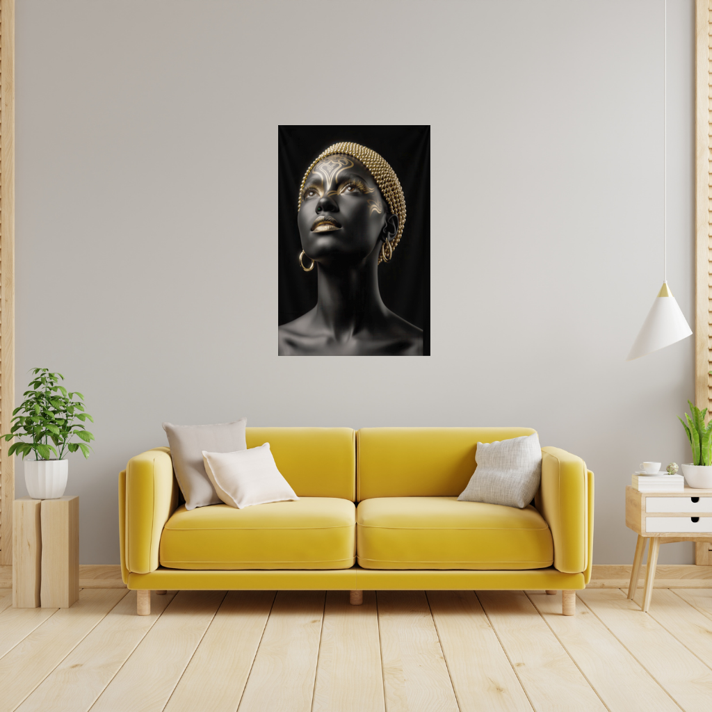 Gold Afrofuturistic Black Woman 