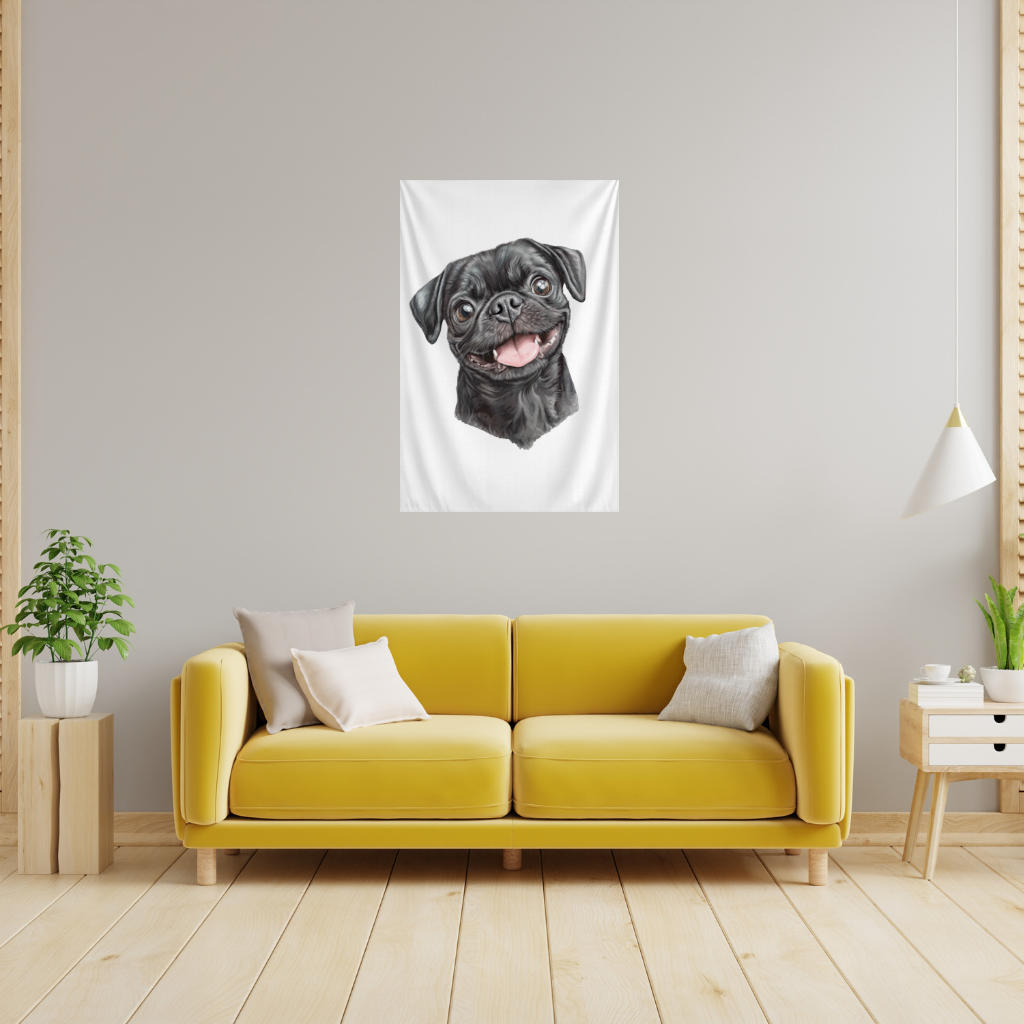 Happy Black Pug Face 