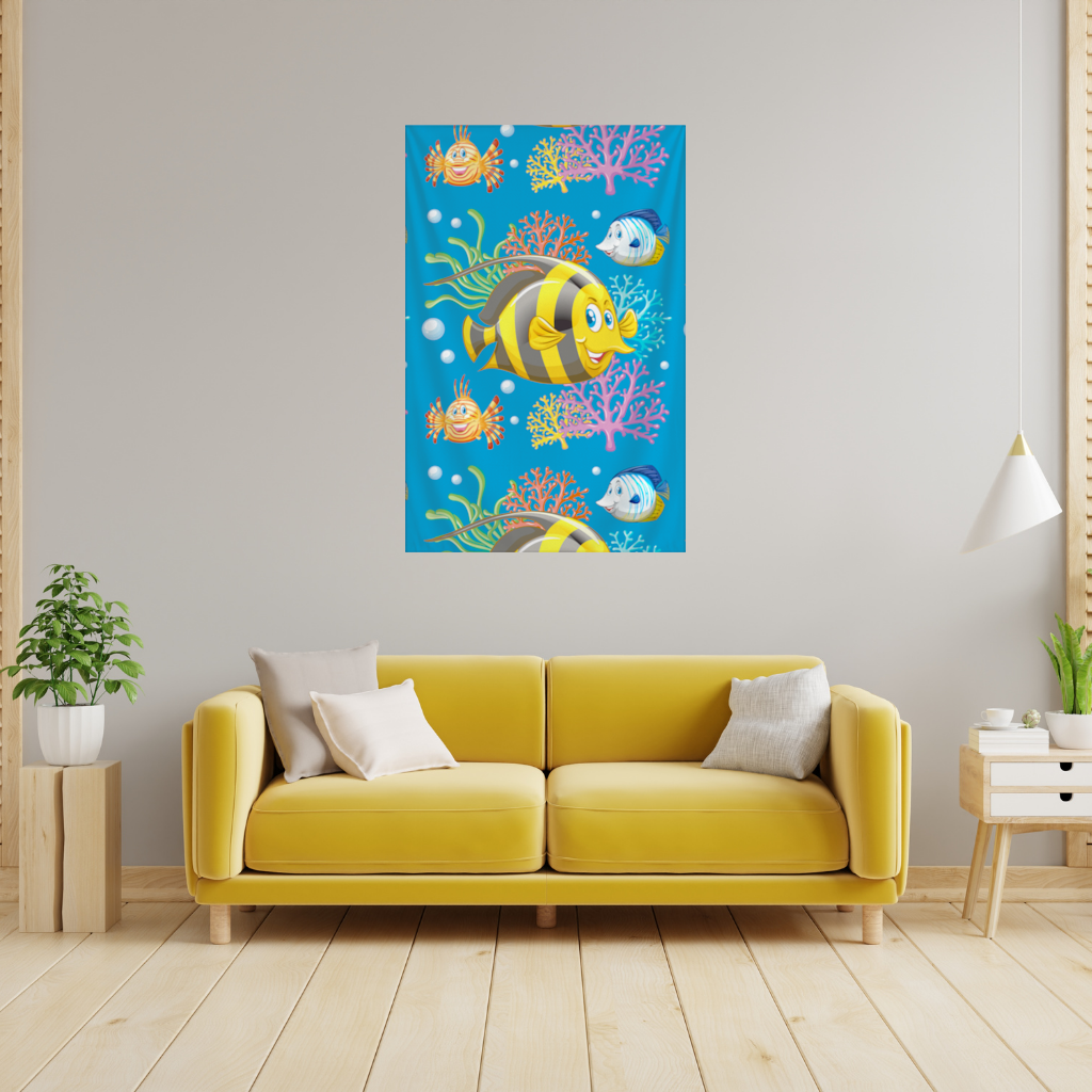 Colorful Tropical Fish and Coral Reef Pattern 