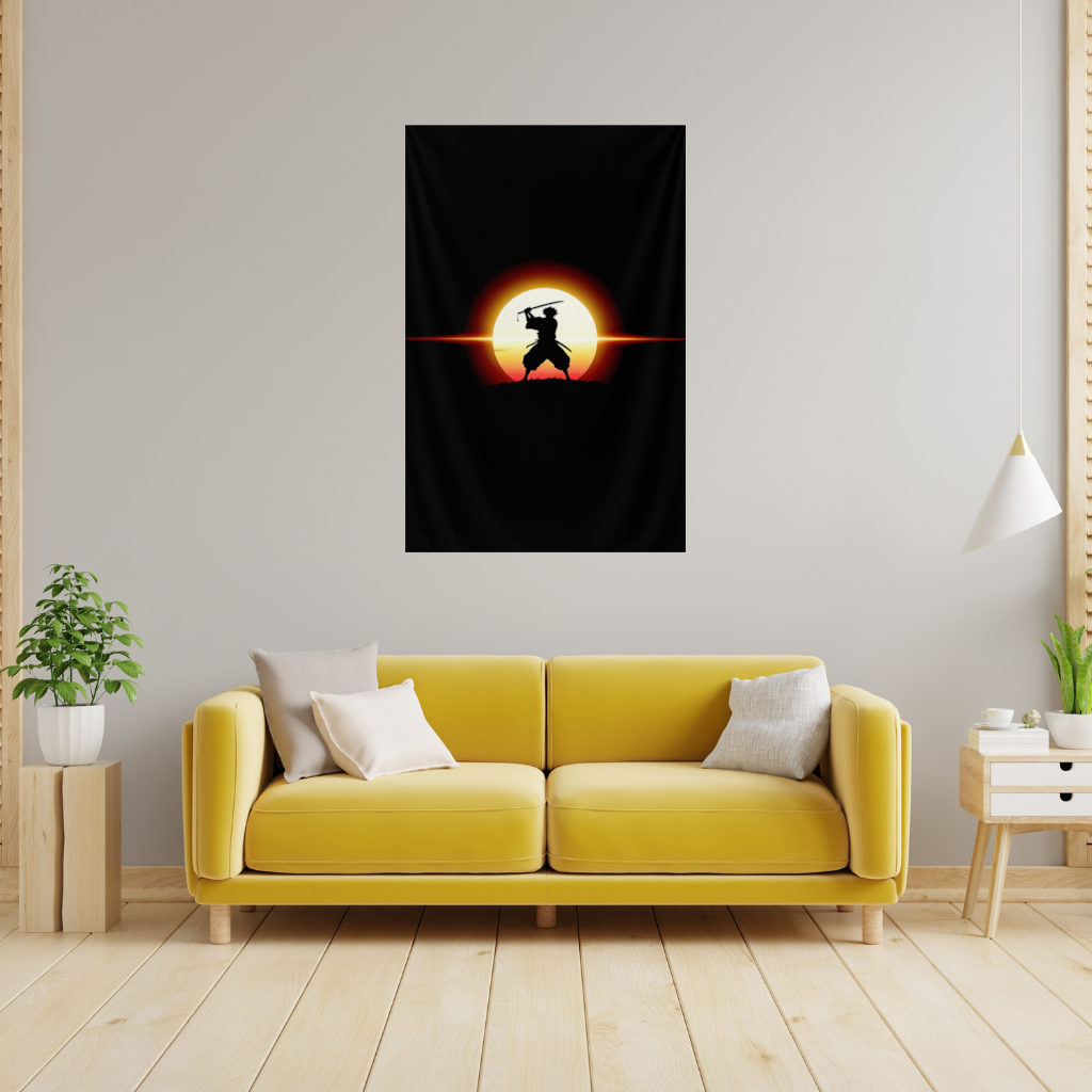 Samurai Silhouette Under the Rising Sun Honor and Strength 