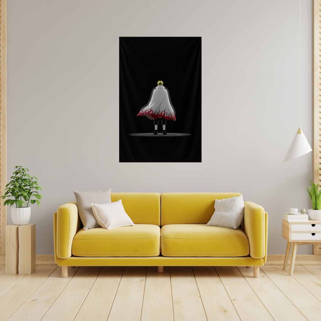 Power from Darkness Naruto Uzumaki Hokage Silhouette Wall Tapestry