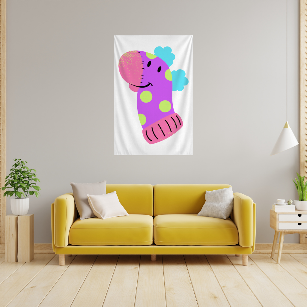 Cute Colorful Dinosaur Illustration Wall Tapestry