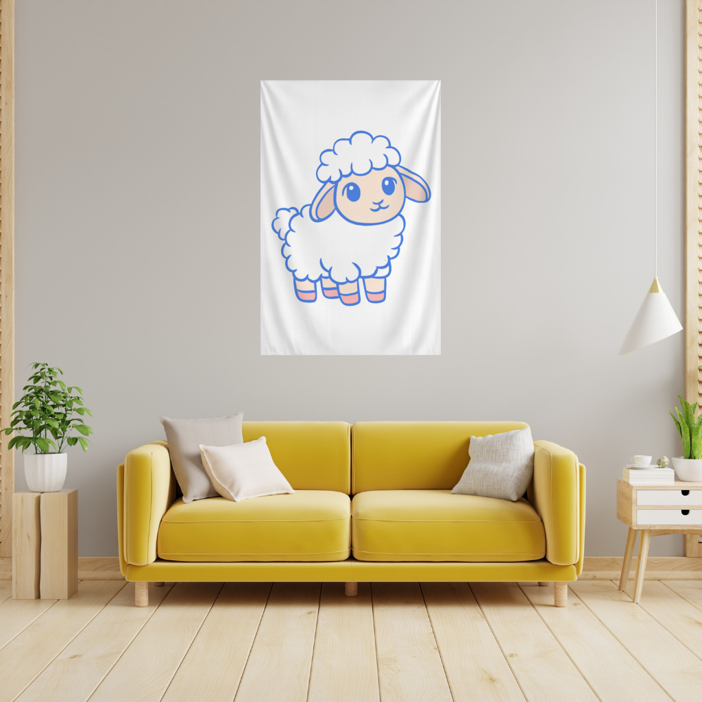 Cute Kawaii Lamb Wall Tapestry