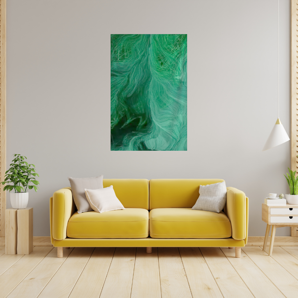 Black and green marbling Wall Tapestry