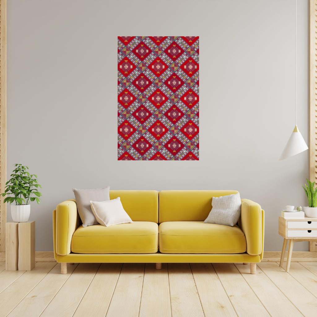 Traditional Kilim Pattern Motif Wall Tapestry