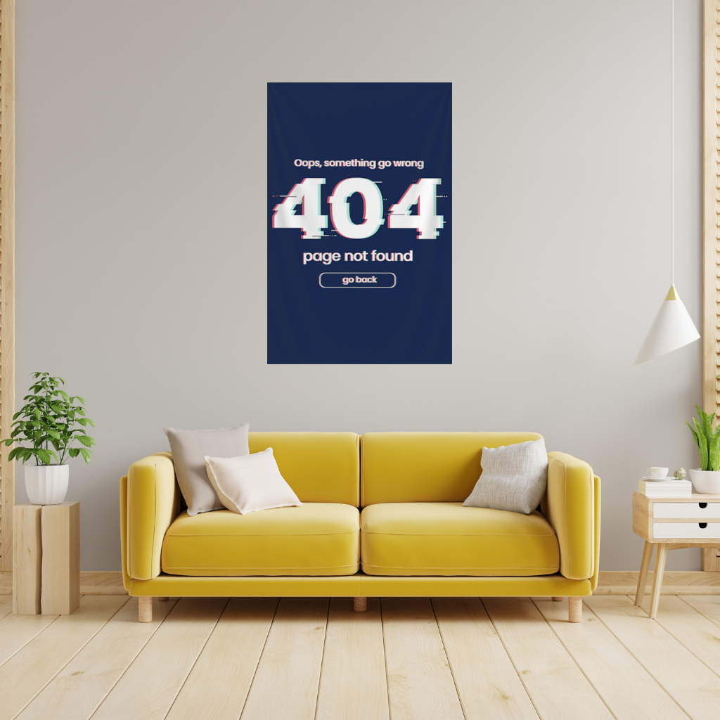 404 Error Glitch Design Wall Tapestry