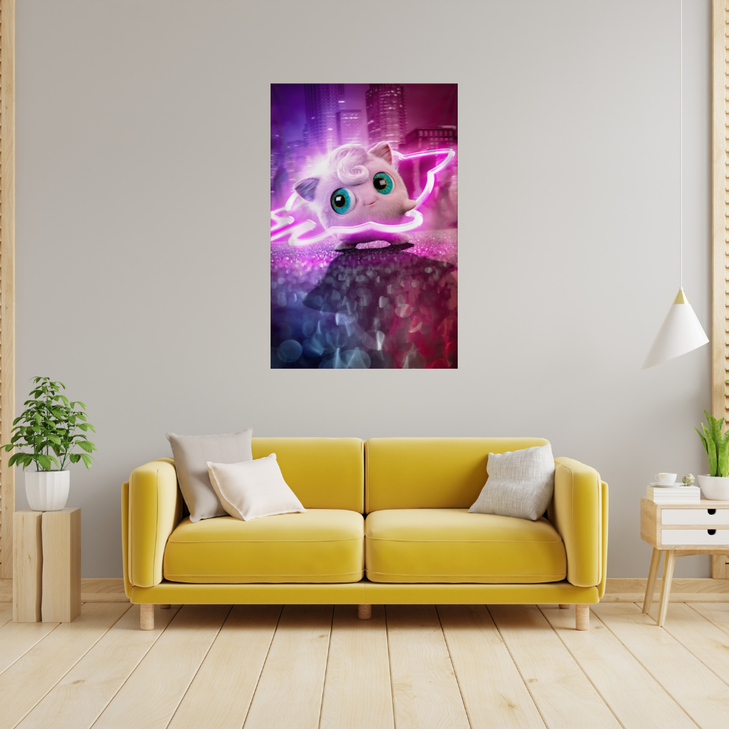 Cyberpunk Pink Fluffy Creature Wall Tapestry