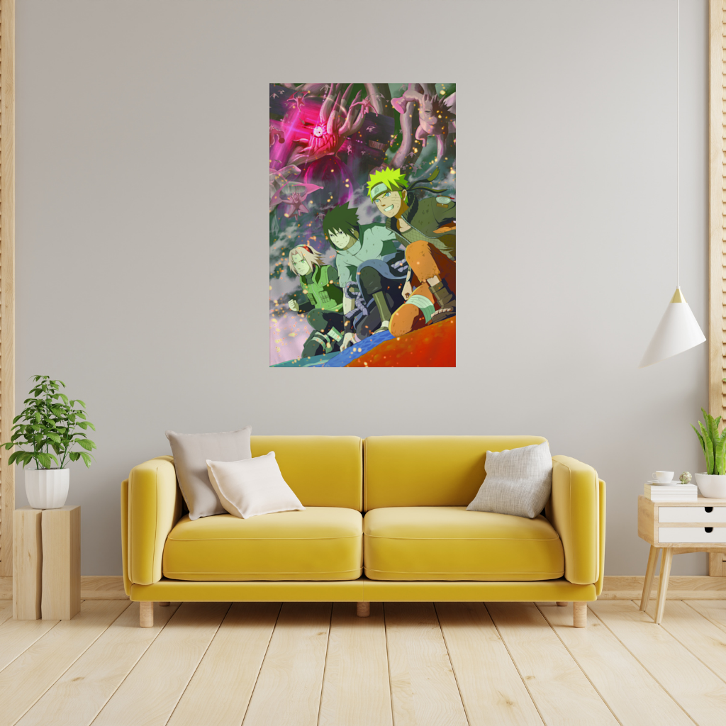 Ninja Team Giant Monster Battle Wall Tapestry