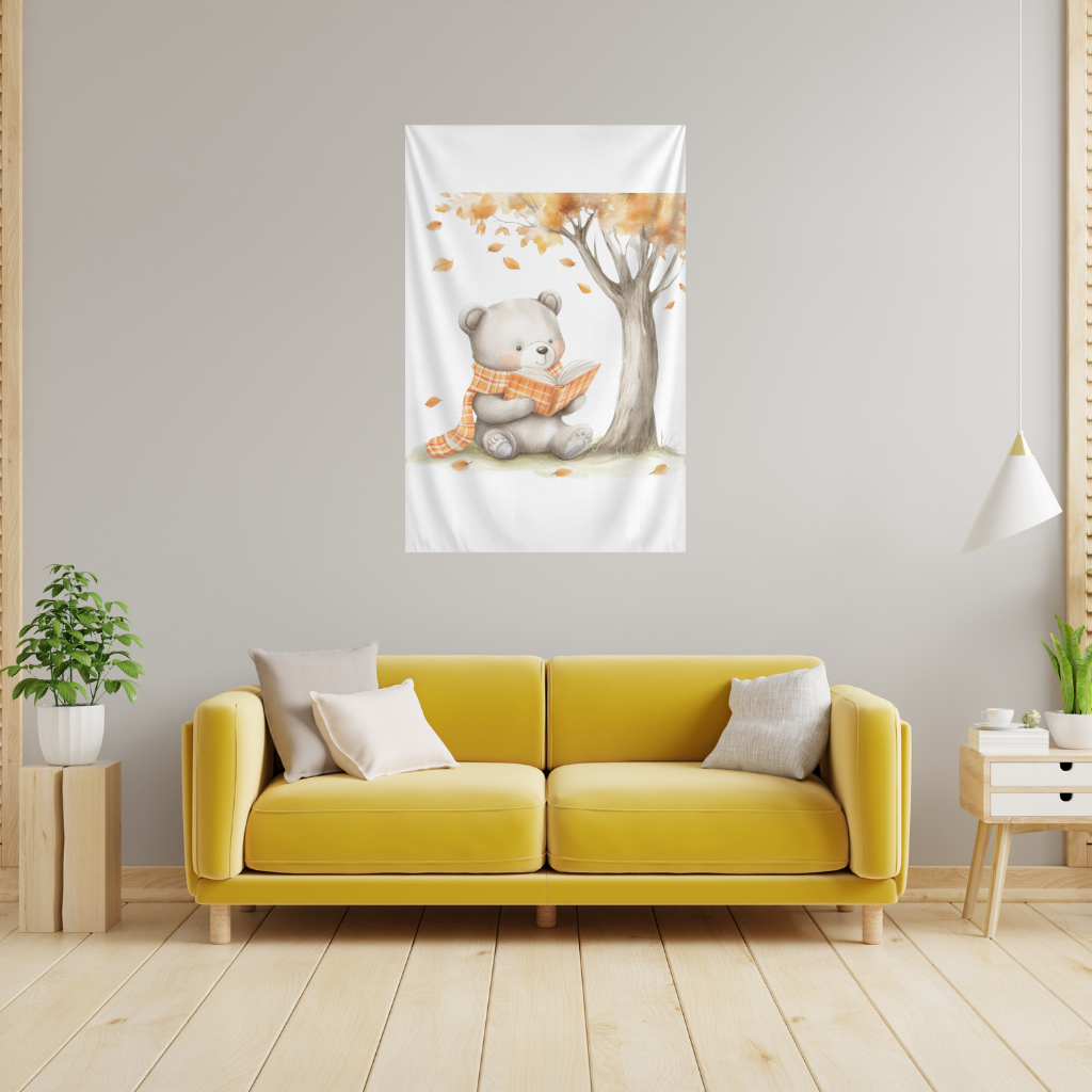 Reading Bear with Orange Scarf 