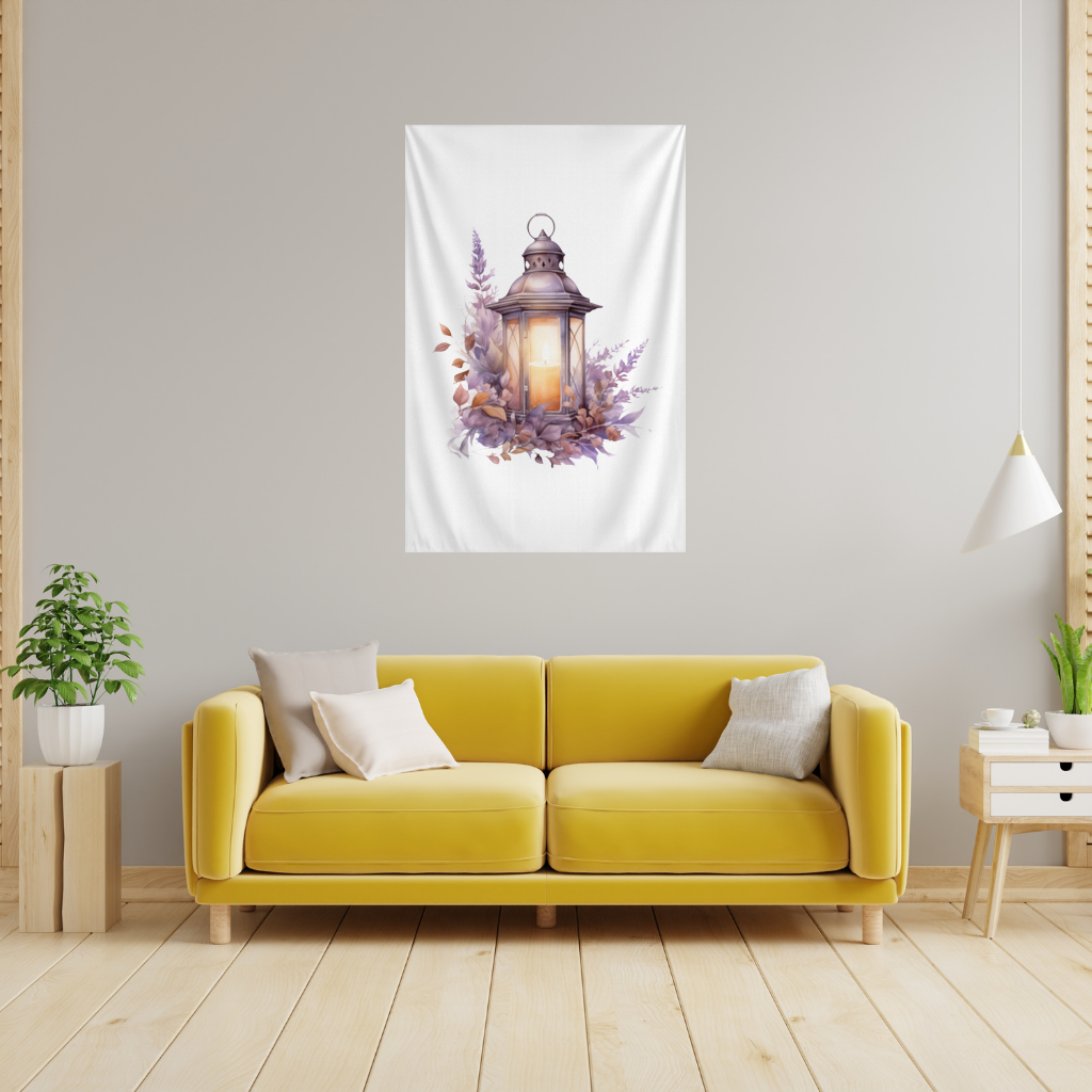 Cottagecore Lavender and Leaves Lantern 