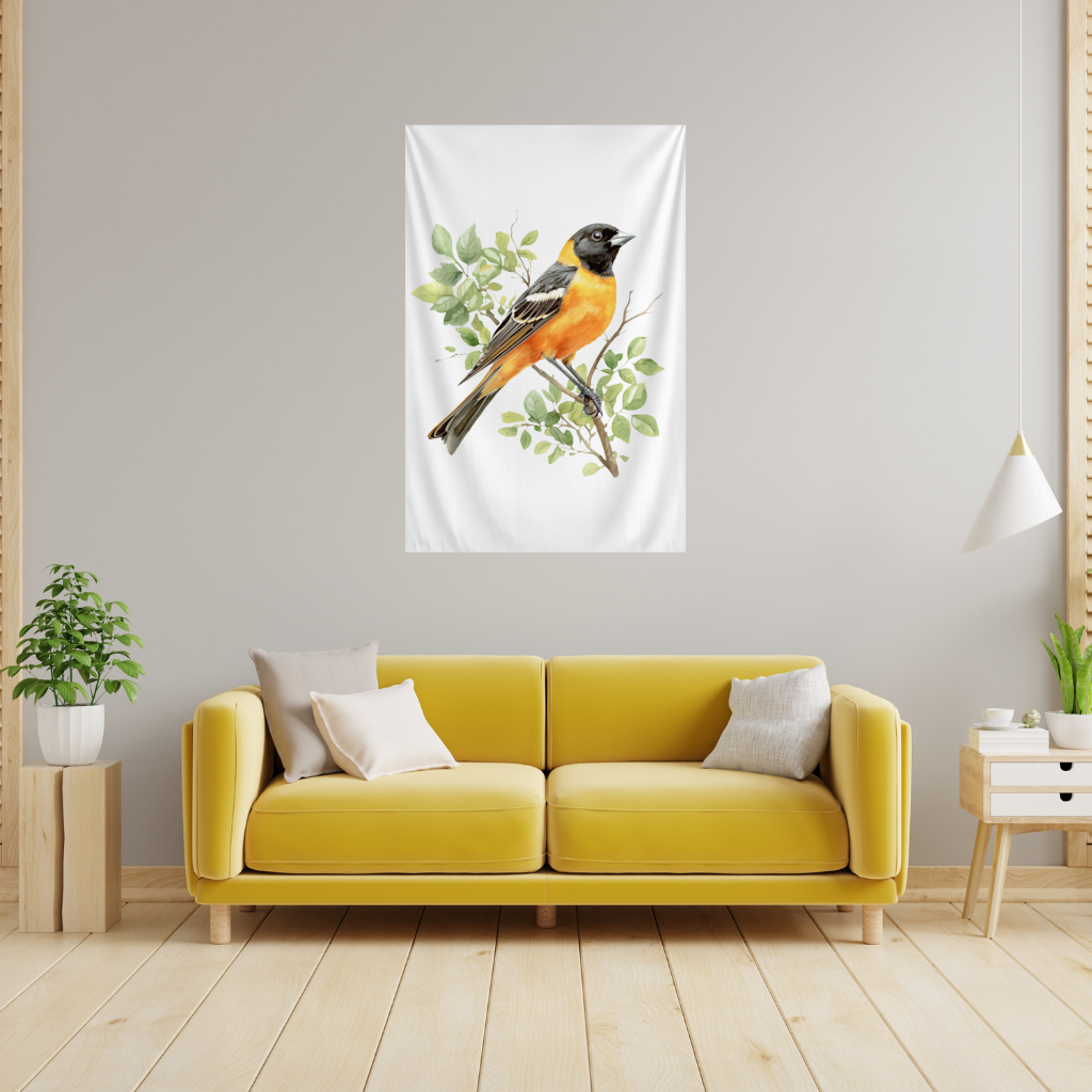 Baltimore Oriole on Branch Wall Tapestry