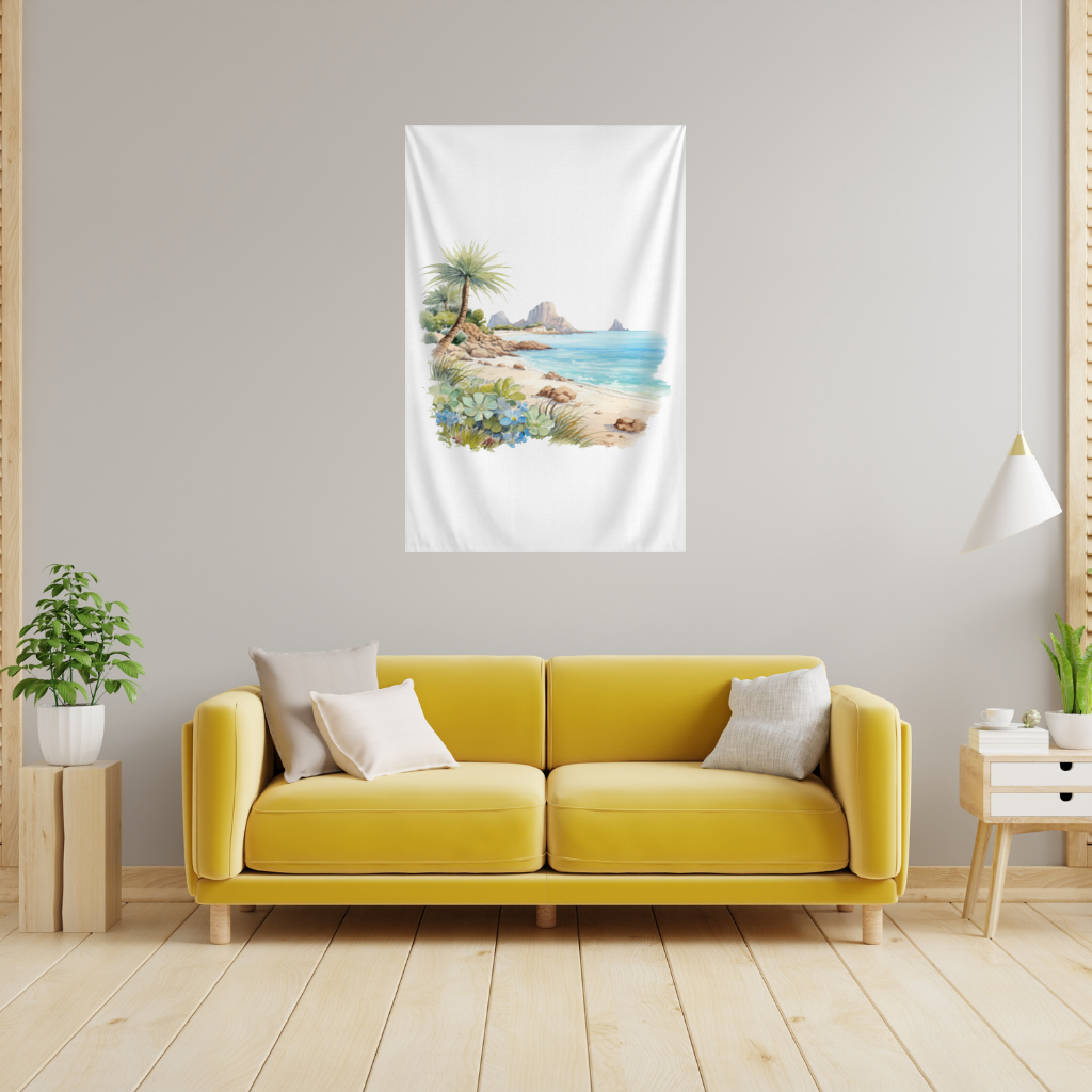 Tropical Palm Tree and Turquoise Sea 