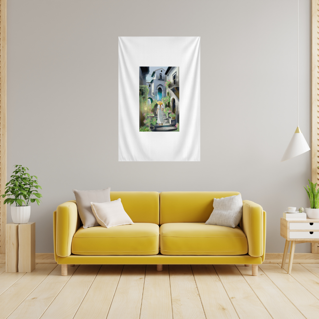 Journey Through Time The Tale of Flowery Streets Wall Tapestry