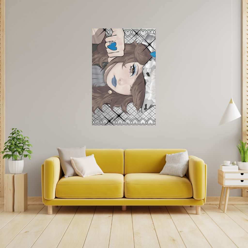 blue heart Wall Tapestry