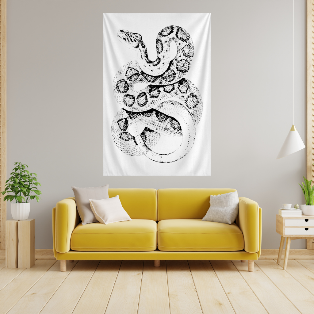 Detailed Vintage Rattlesnake Illustration 