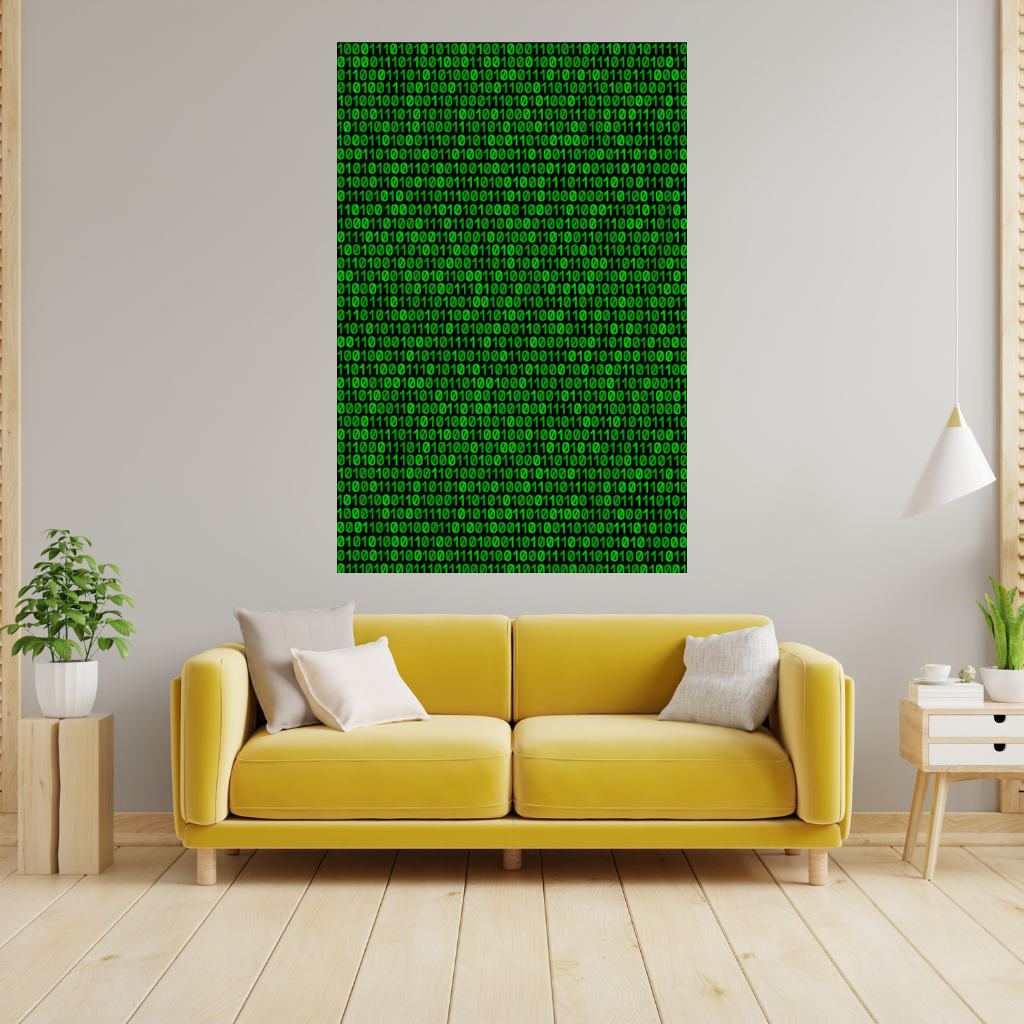 Matrix Style Digital Binary Code Background Wall Tapestry