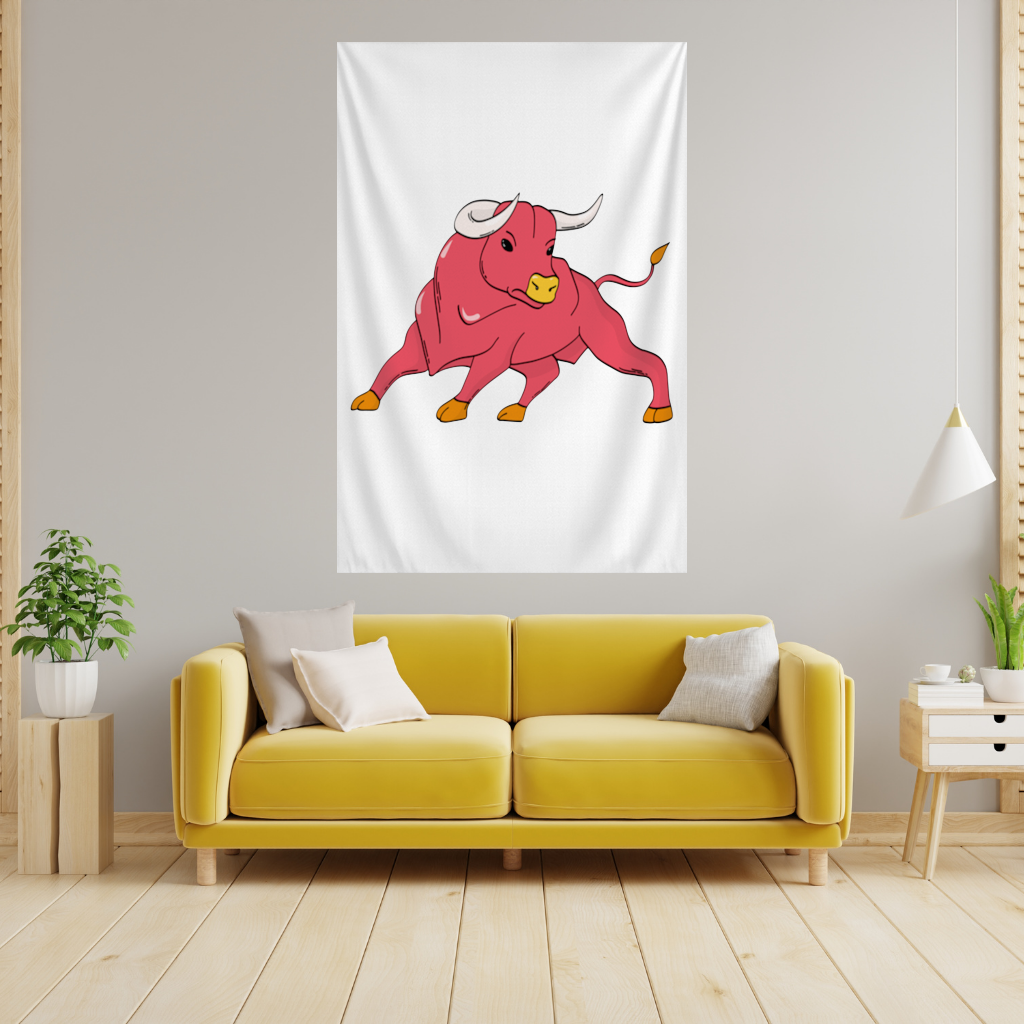 Spanish Red Bull Illustration Inspired by Matador Theme 