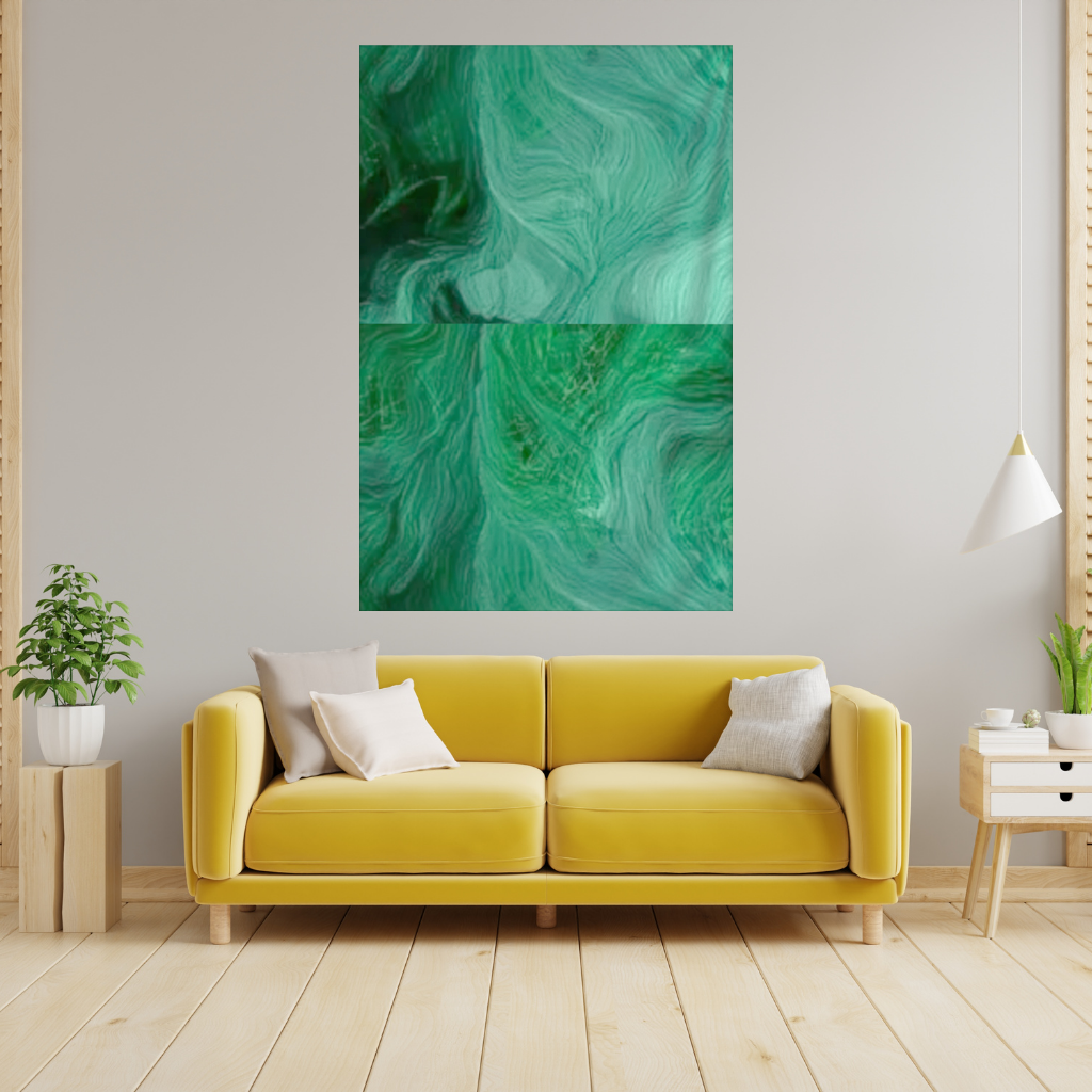 Black and green marbling Wall Tapestry