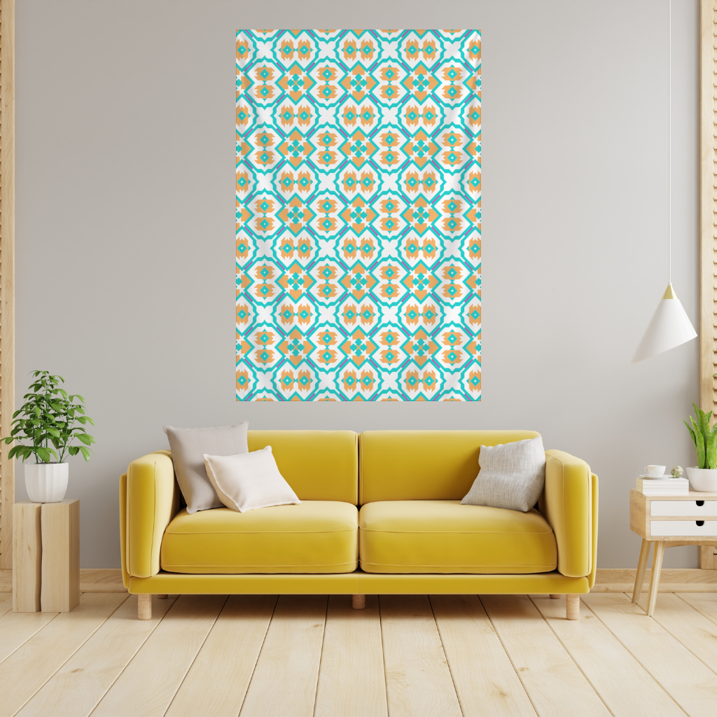 Orange and Turquoise Geometric Pattern 