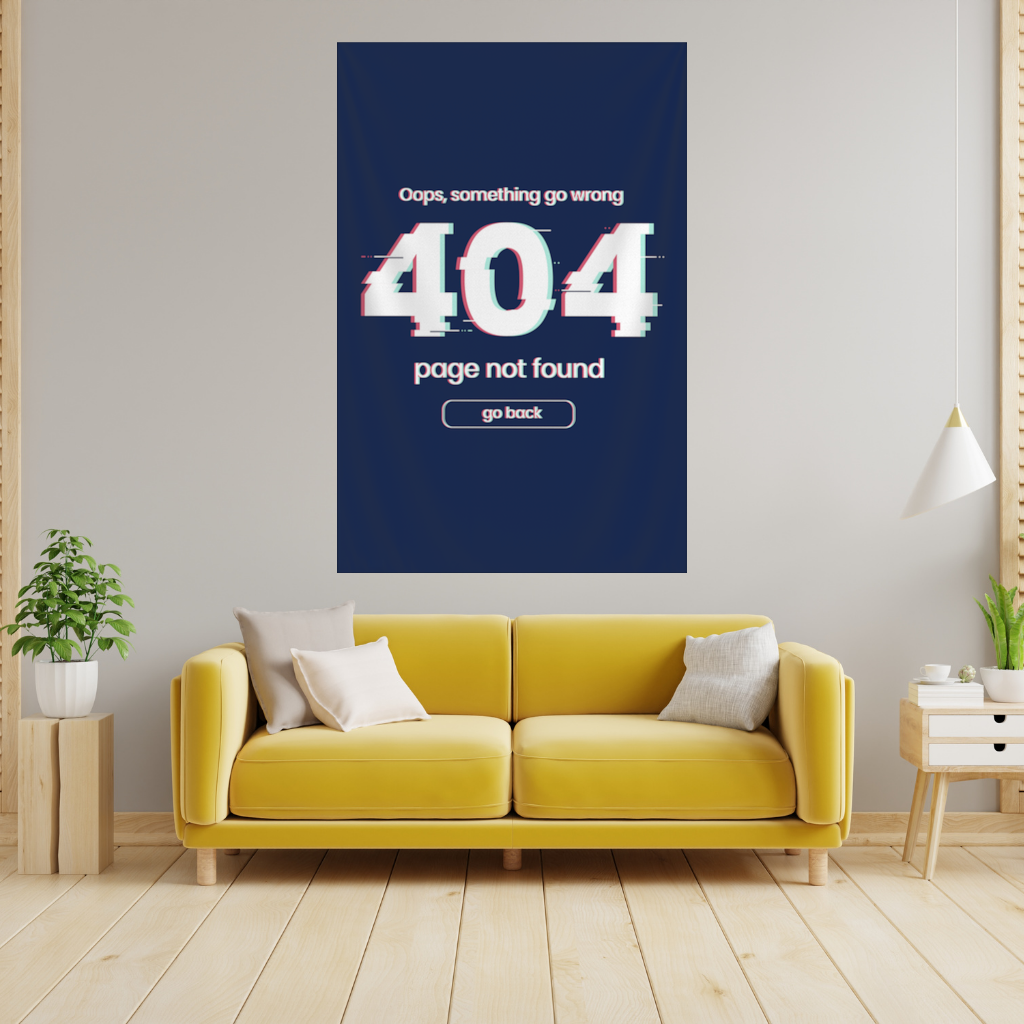 404 Error Glitch Design Wall Tapestry