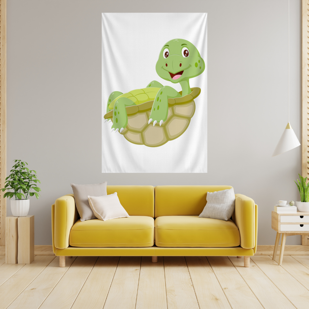 Happy Smiling Green Turtle in Shell 