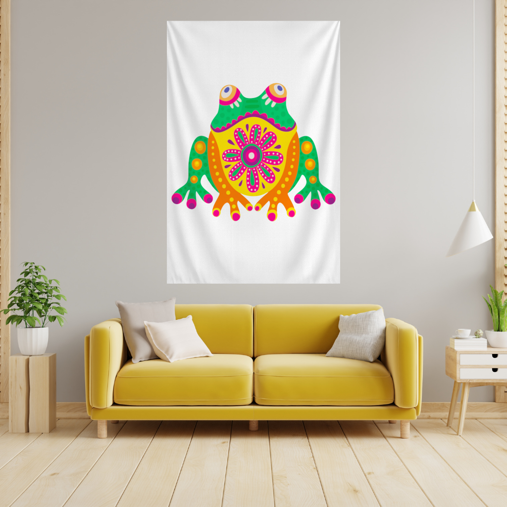 Mexican Alebrije Frog Wall Tapestry