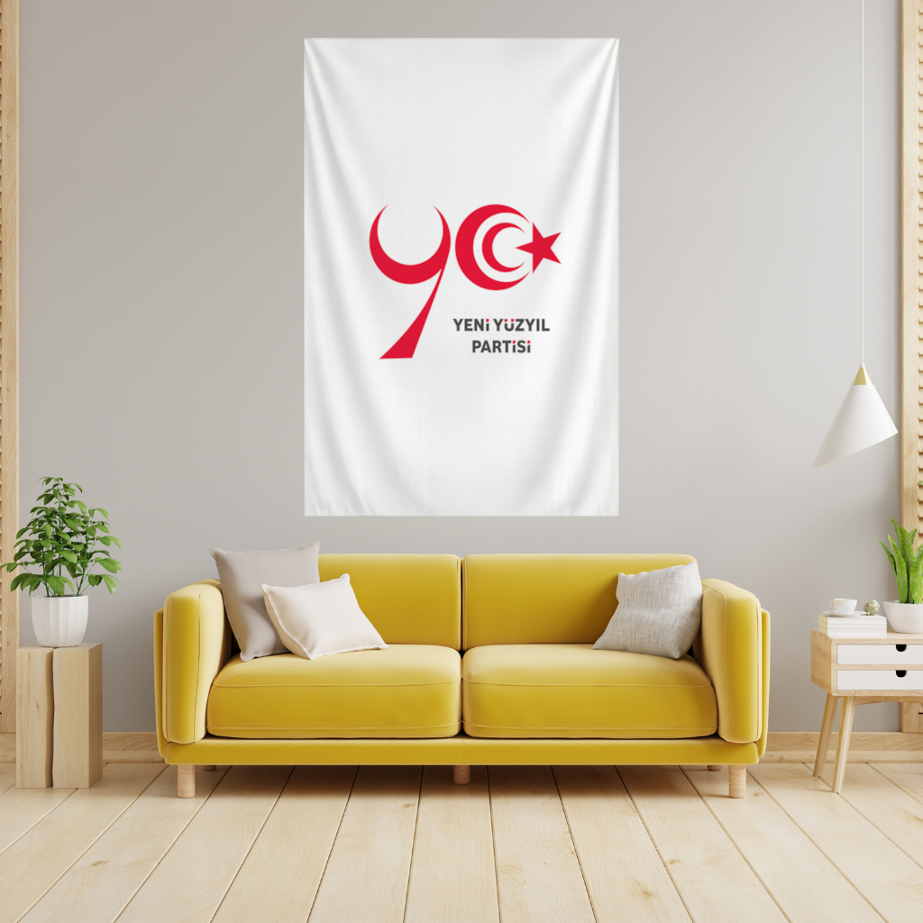 The Yeni Yüzyıl Party Logo on a White Background Wall Tapestry