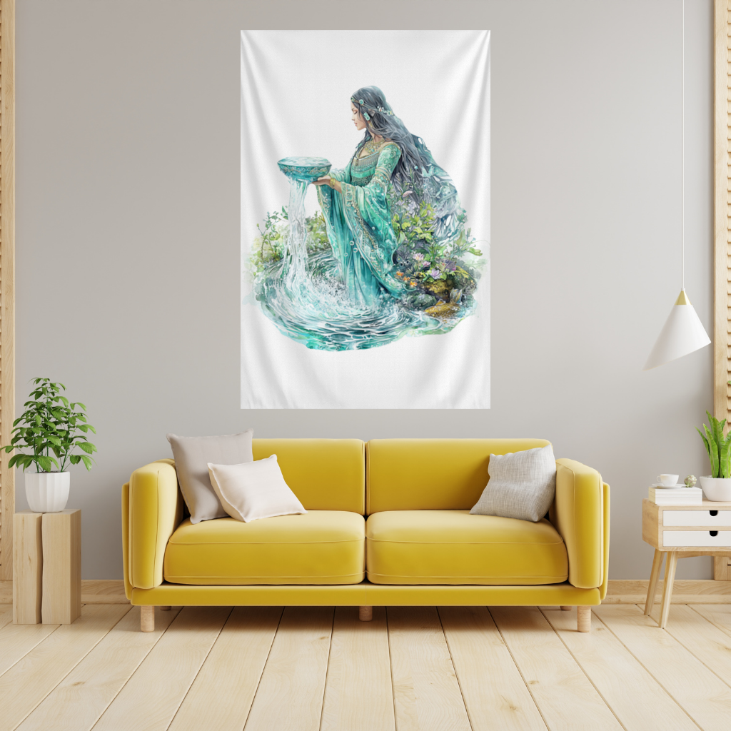 Efsunlu Su Tanrıçası Duvar Örtüsü