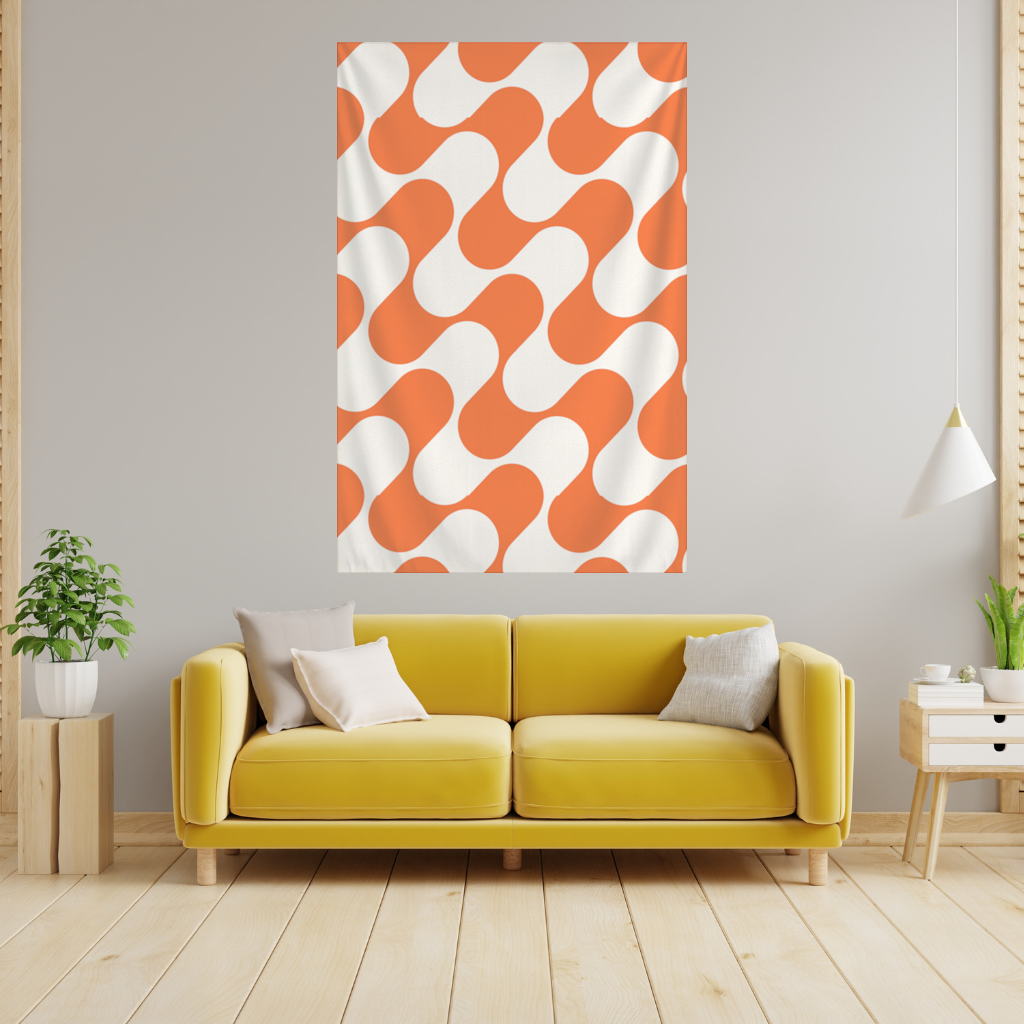 Retro 70s Orange Cream Groovy Curves 