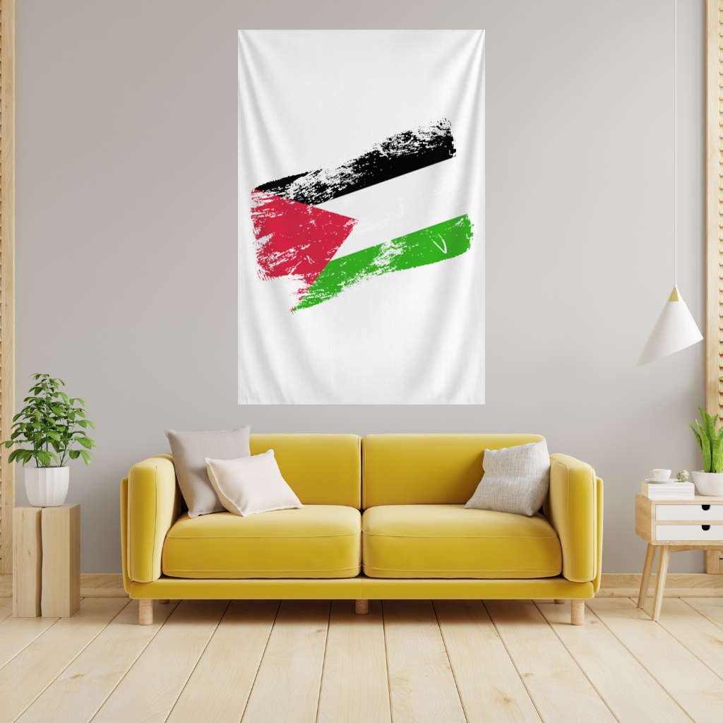 Palestine Resistance Flag Brush Stroke 