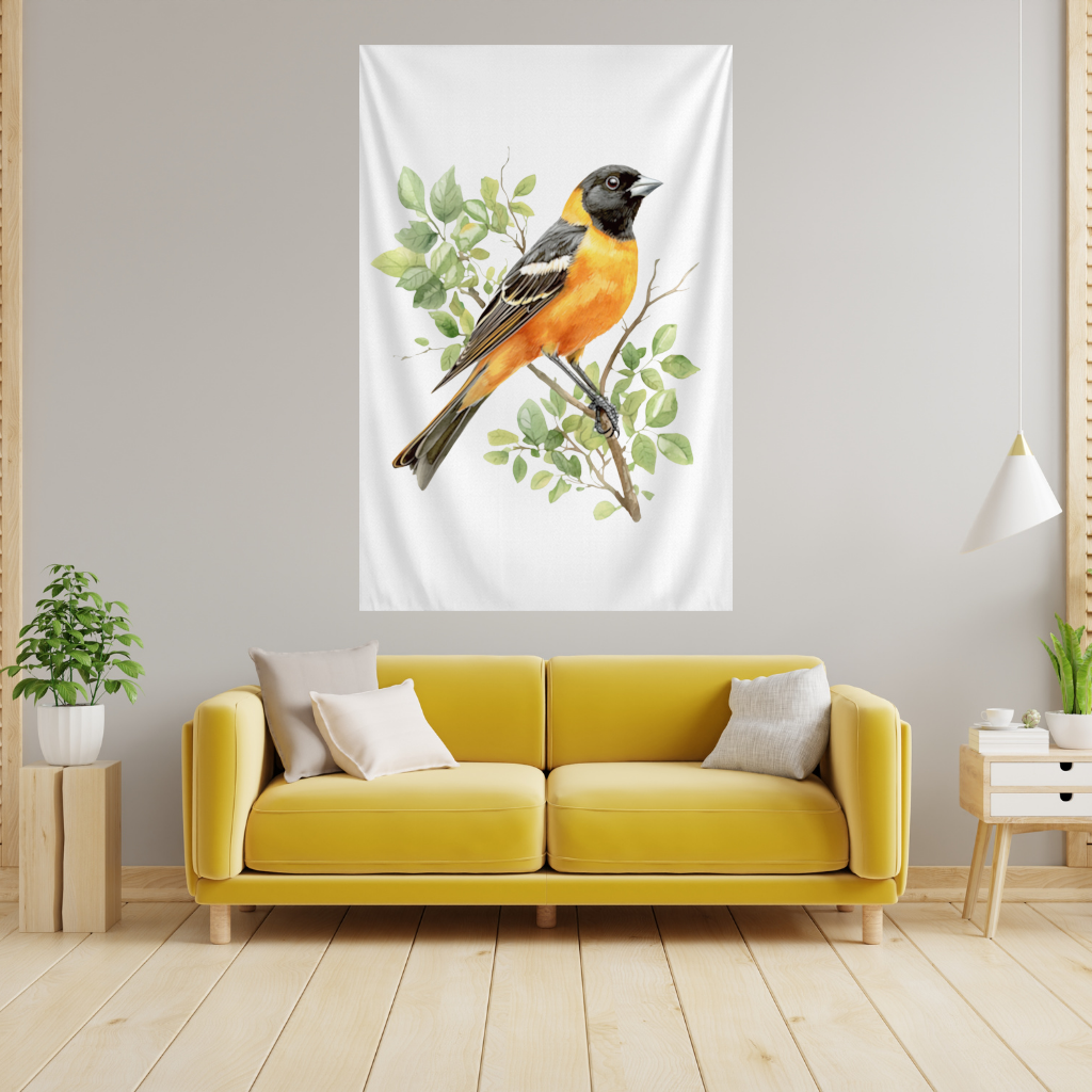 Baltimore Oriole on Branch Wall Tapestry