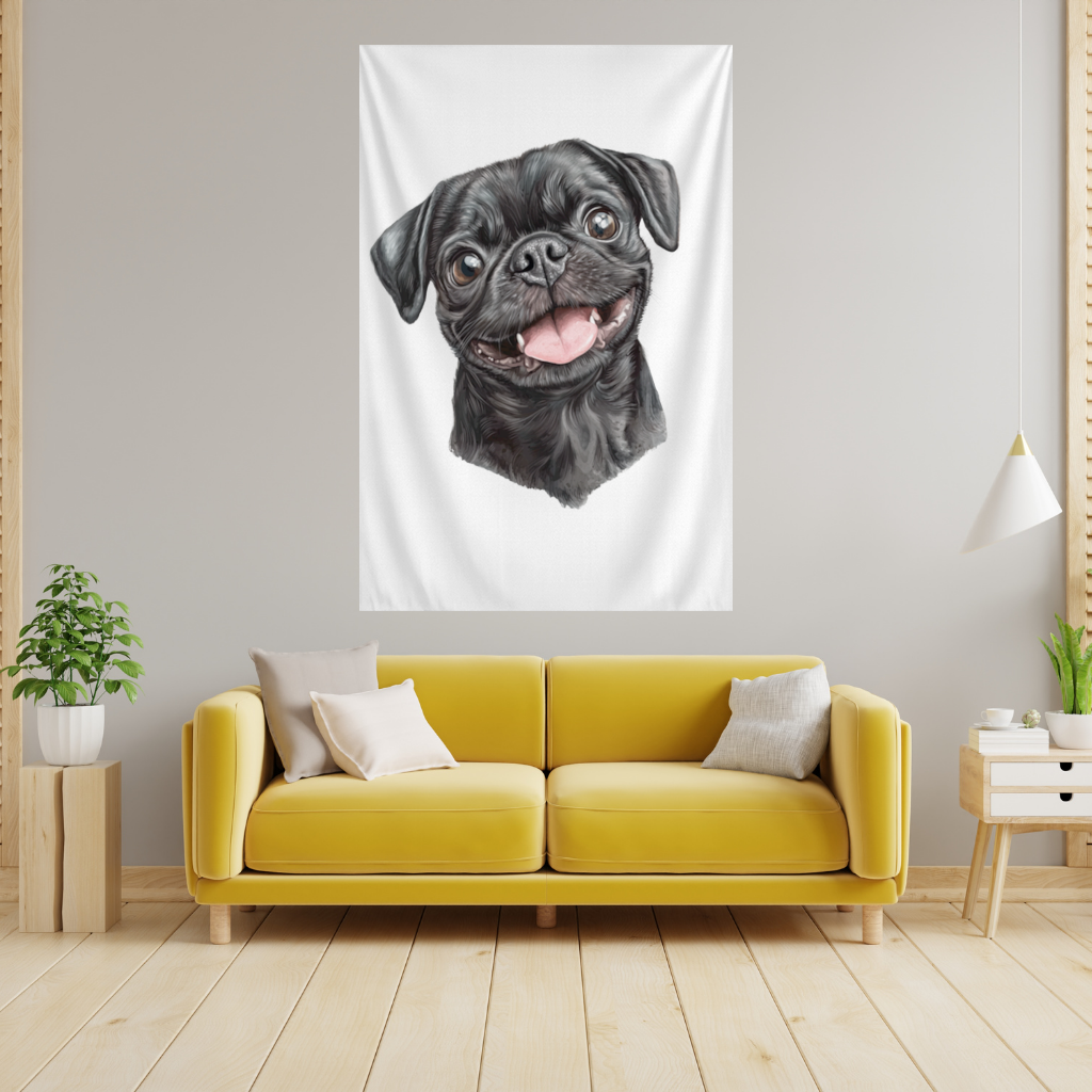 Happy Black Pug Face 