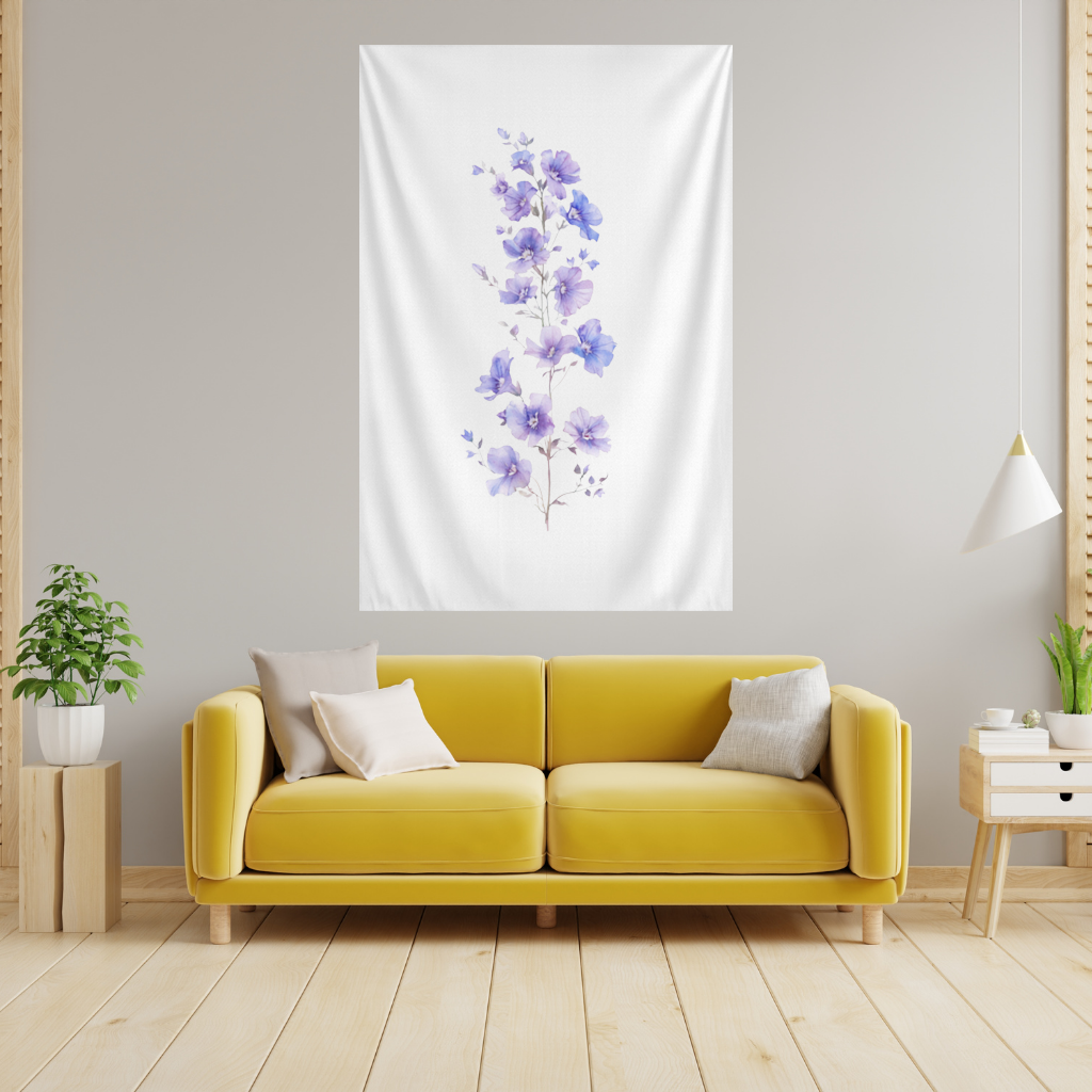 Delicate Blue Flax Wildflowers Wall Tapestry