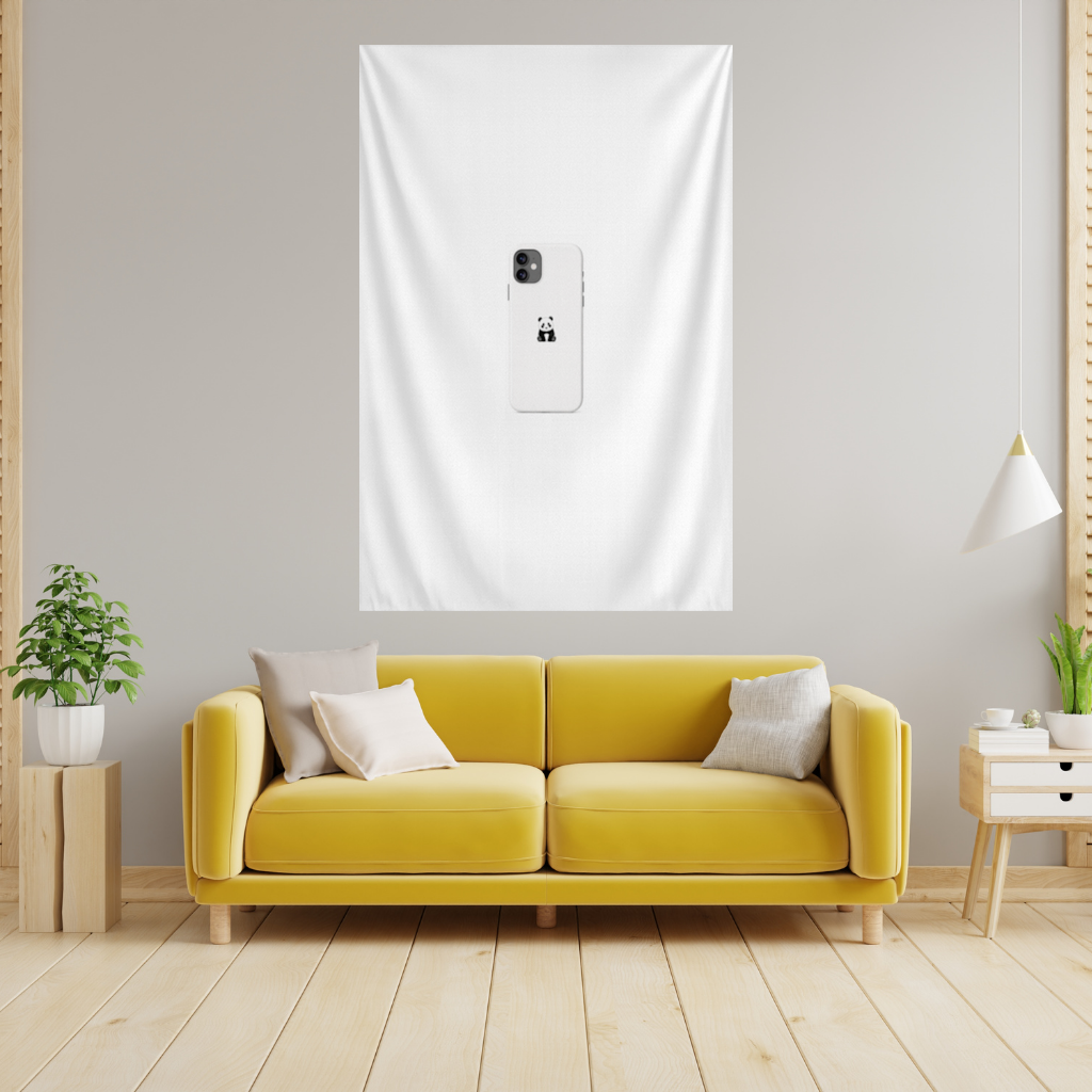 Minimalist Panda Phone Case Wall Tapestry