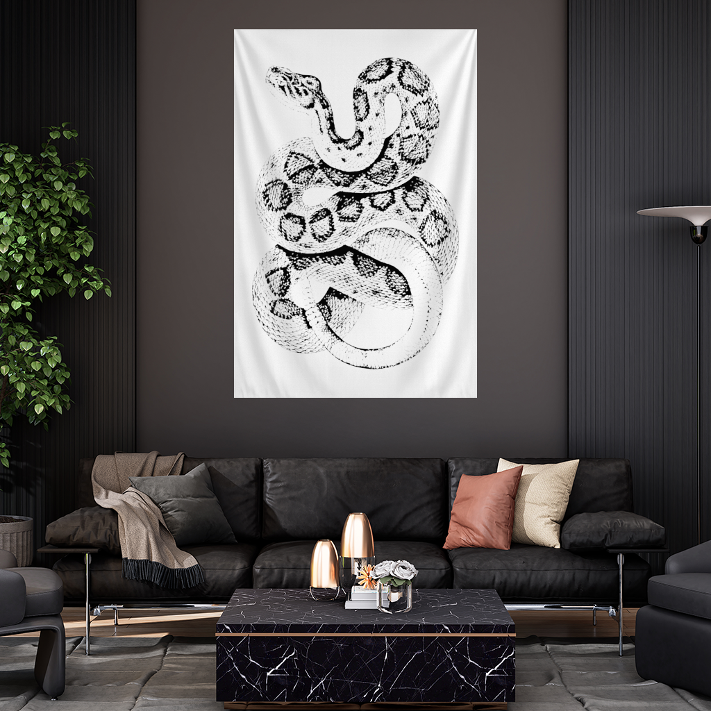 Detailed Vintage Rattlesnake Illustration 