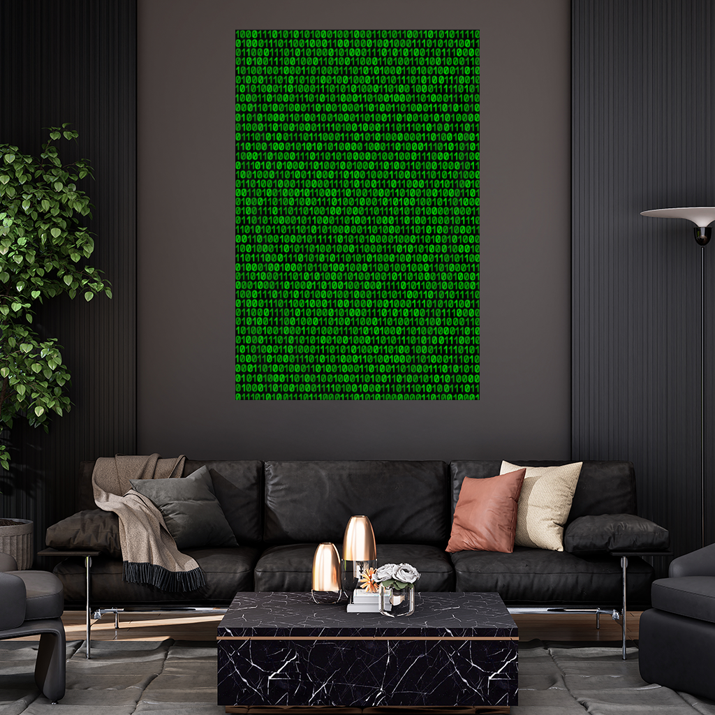 Matrix Style Digital Binary Code Background Wall Tapestry