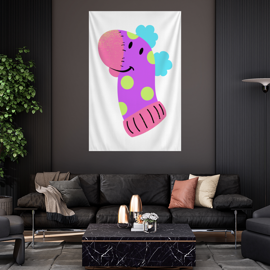 Cute Colorful Dinosaur Illustration Wall Tapestry