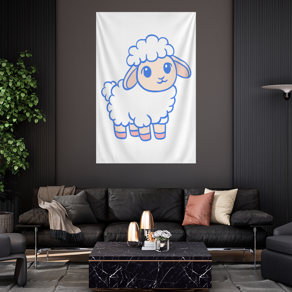 Cute Kawaii Lamb Wall Tapestry