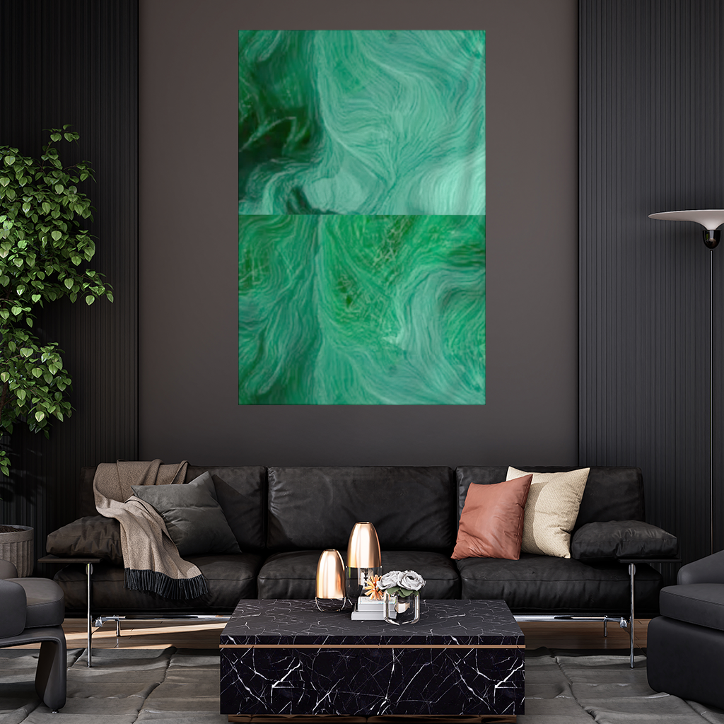 Black and green marbling Wall Tapestry