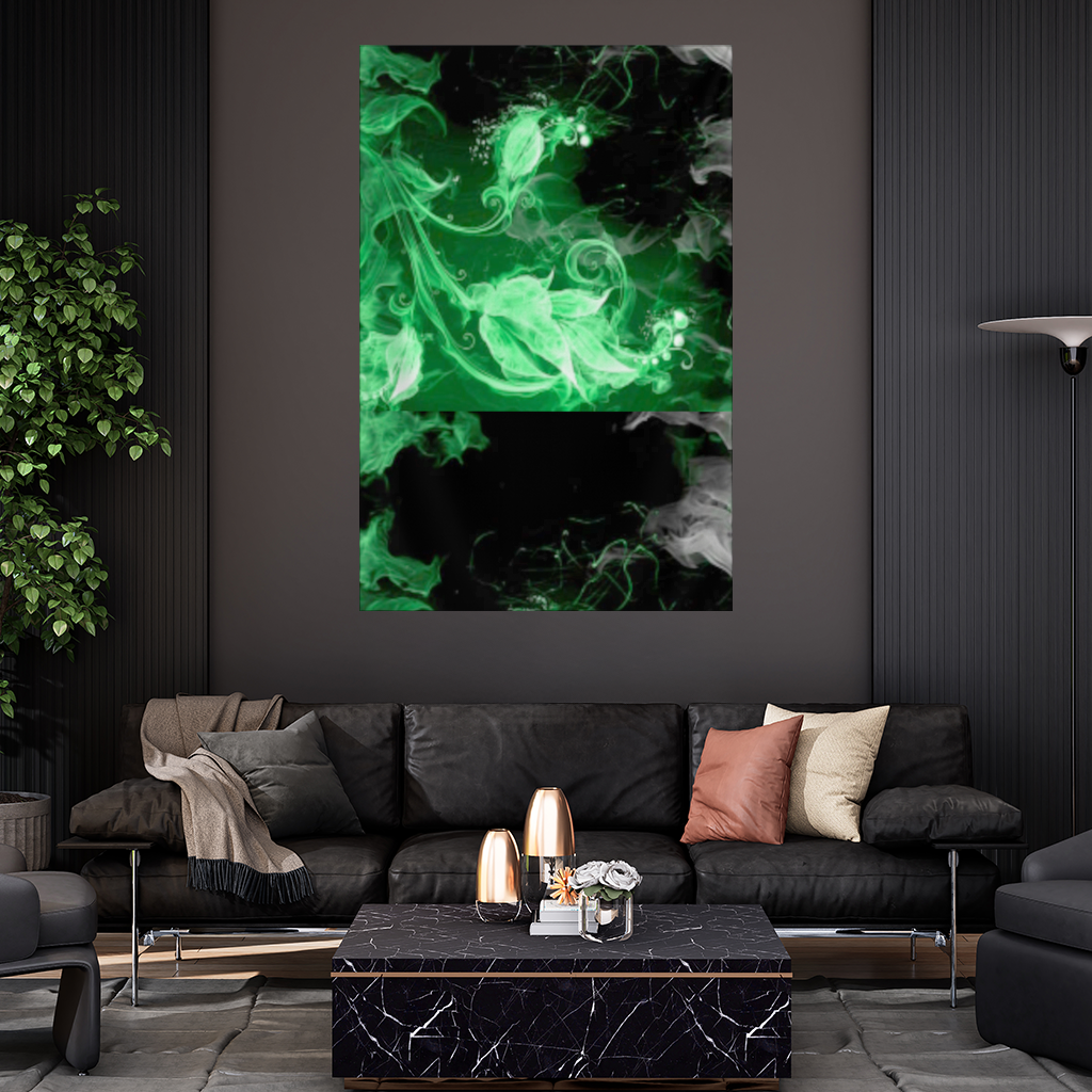 Green and black smokes Wall Tapestry