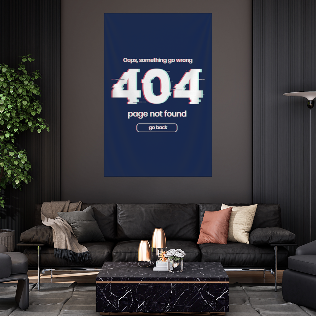 Hata 404 Glitch Tasarımı Duvar Örtüsü