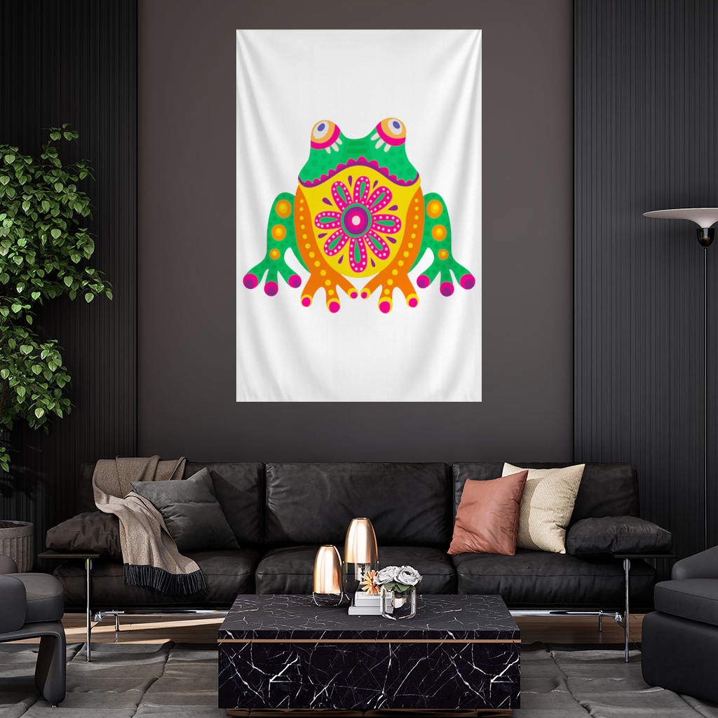 Mexican Alebrije Frog Wall Tapestry