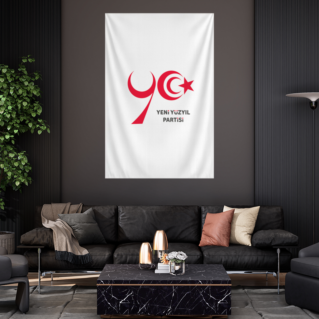 The Yeni Yüzyıl Party Logo on a White Background Wall Tapestry