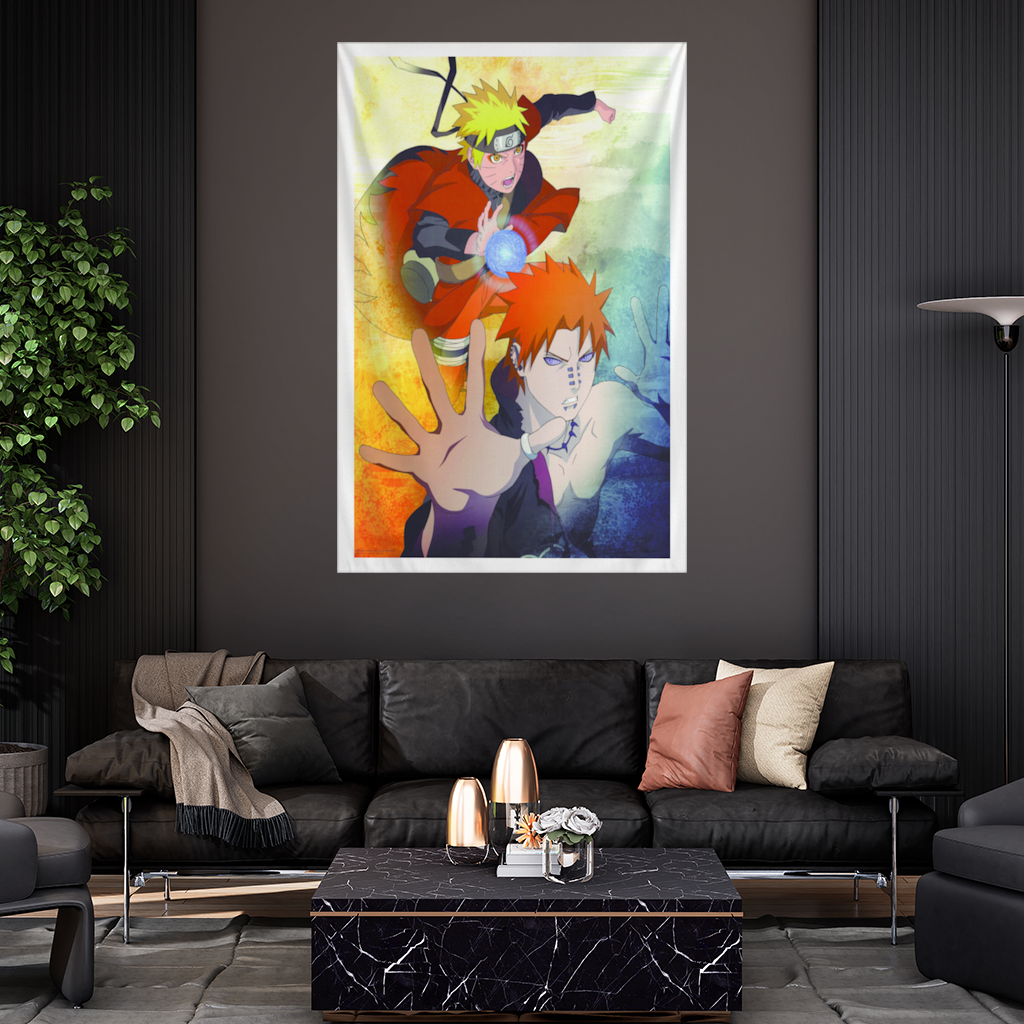 Turuncu Ninja Enerji Küresi Düellosu Duvar Örtüsü