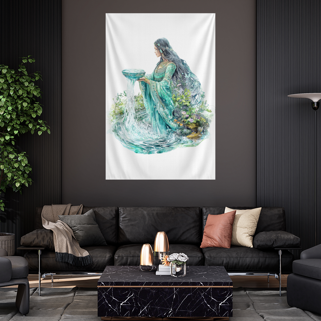 Efsunlu Su Tanrıçası Duvar Örtüsü