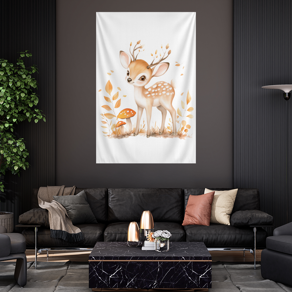 Whimsical Autumn Woodland Fawn 