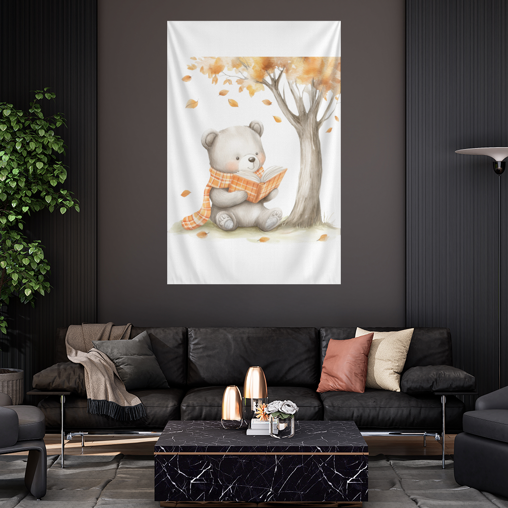 Reading Bear with Orange Scarf 