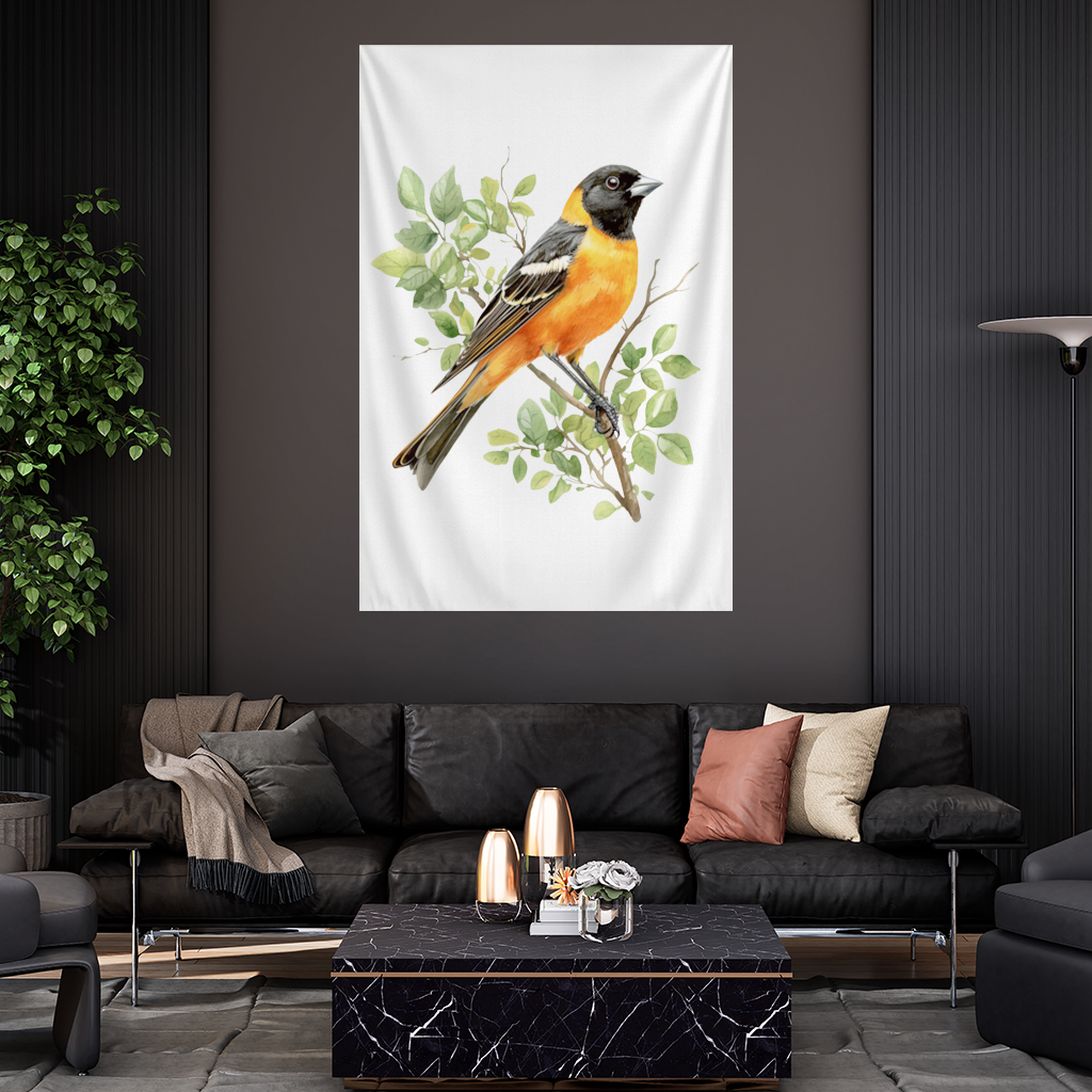 Baltimore Oriole on Branch Wall Tapestry